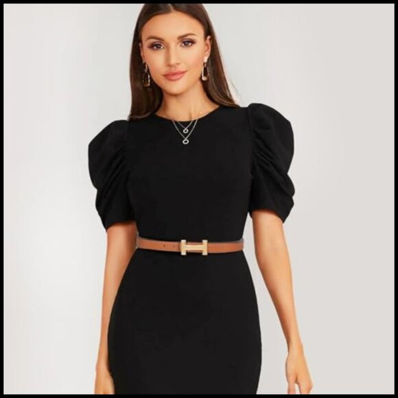 Classic Elegant Leather Belt Gold Buckle Fashion Waist Band Versatile Chic main image 5